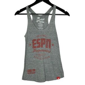 Sportiqe ESPN Programming Graphic Racerback Tank Size Small Heathered Gray